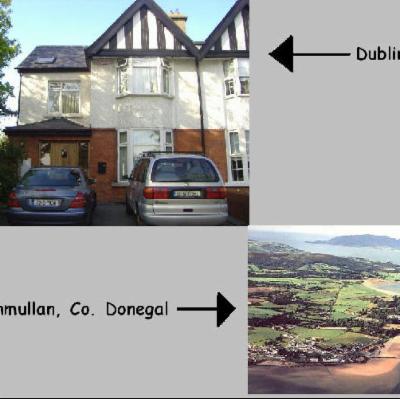 Our Home In Dublin and an aerial view of Rathmullan our second home.